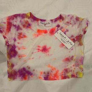 Mesh tie dye crop top